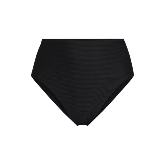 Women's Plus Size Chlorine Resistant Ottoman Rib High Waisted Bikini Bottoms - primary