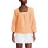 Women's Linen Square Neck 3/4 Sleeve Top, Front