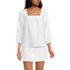 Women's Linen Square Neck 3/4 Sleeve Top, Front
