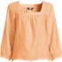 Women's Linen Square Neck 3/4 Sleeve Top, Front