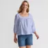 Women's Linen Square Neck 3/4 Sleeve Top, Front