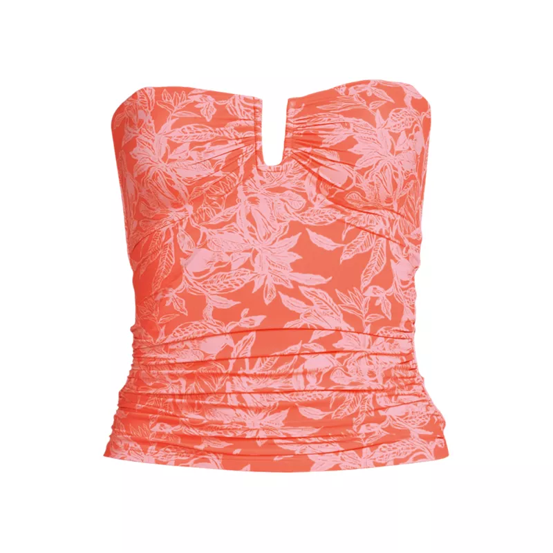 Women's Plus Size SlenderSuit U-Wire Bandeau Tankini Top, Front