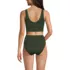 Women's Tugless Ribbed Midkini and High Waisted Bottom Swimsuit Set, Back