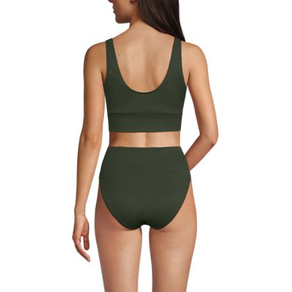 Women's Tugless Ribbed Tankini Top and High Waisted Bottom Swimsuit Set - image 5