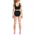 Women's Tugless Ribbed Midkini and High Waisted Bottom Swimsuit Set, Back