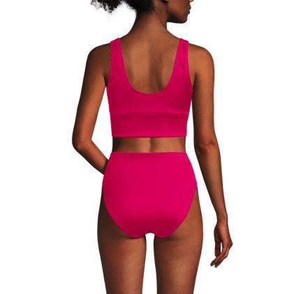 Women's Tugless Ribbed Tankini Top and High Waisted Bottom Swimsuit Set - image 5