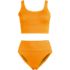 Women's Tugless Ribbed Midkini and High Waisted Bottom Swimsuit Set, Front