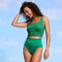 Women's Tugless Ribbed Midkini and High Waisted Bottom Swimsuit Set, alternative image