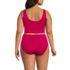Women's Plus Size Tugless Ribbed Tankini Top and High Waisted Bottom Swimsuit Set, Back