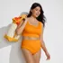 Women's Plus Size Tugless Ribbed Midkini and High Waisted Bottom Swimsuit Set, alternative image