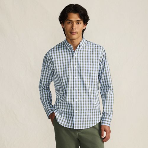  Lands' End Ultimativ-hemd, Tailored Fit, Herren, Größe:44-46 Regular, Grün, Elasthan/baumwoll-mischung/polyester-mischung, By Lands' End 