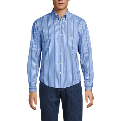  Lands' End Ultimativ-hemd, Classic Fit, Herren, Größe:48-50 Regular, Blau, Elasthan/baumwoll-mischung/polyester-mischung, By Lands' End 