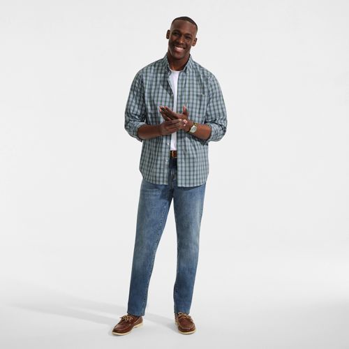 Lands' End Ultimativ-hemd, Classic Fit, Herren, Größe:44-46 Regular, Grün, Elasthan/baumwoll-mischung/polyester-mischung, By Lands' End 