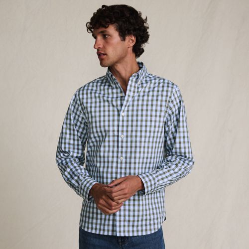 blue and white or white and gold dress Men's Lightweight Palaka-Inspired Short Sleeve Shirt, Sky Blue / S