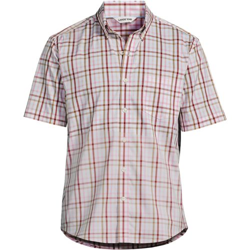 Short Sleeve Buttondown Ultimate Shirt, Men, size: M, regular, Misc, Spandex/Cotton-blend/Poly-blend, by Lands' End
