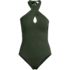 Women's Criss Cross Halter One Piece Swimsuit, Front