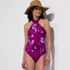 Women's Criss Cross Halter One Piece Swimsuit, alternative image