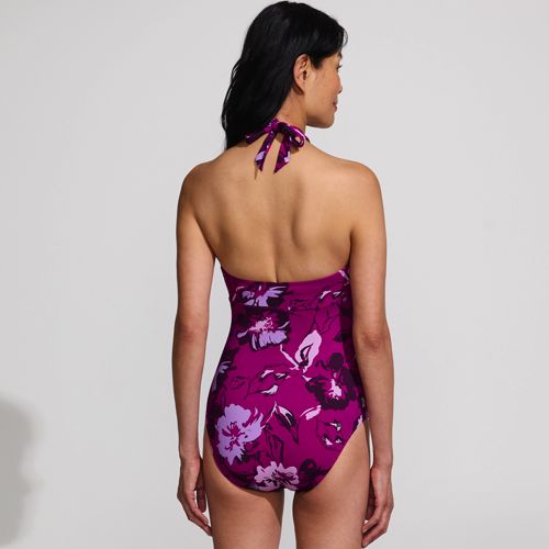 Women's Criss Cross Halter One Piece Swimsuit, Back