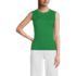 Women's Petite Fine Gauge Baby Cable Crew Neck Sleeveless Sweater - Set Top, Front