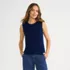 Women's Fine Gauge Baby Cable Crew Neck Sleeveless Sweater - Set Top, Front