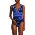 Women's Mesh Plunge High Leg One Piece Swimsuit, Front