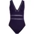 Women's Mesh Plunge High Leg One Piece Swimsuit, Front