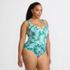 Women's Plus Size Slender Suit Belted Sweetheart One Piece, Front