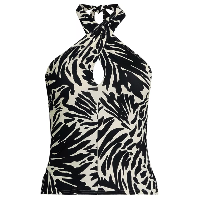Women's Criss Cross Halter Tankini Top, Front