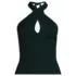 Women's Plus Size Criss Cross Halter Tankini Top, Front