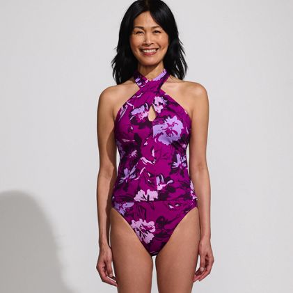 Women's Criss Cross Halter Tankini Top - image 2