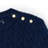 Women's Cotton Viscose Button Shoulder Modern Crew Sweater, alternative image
