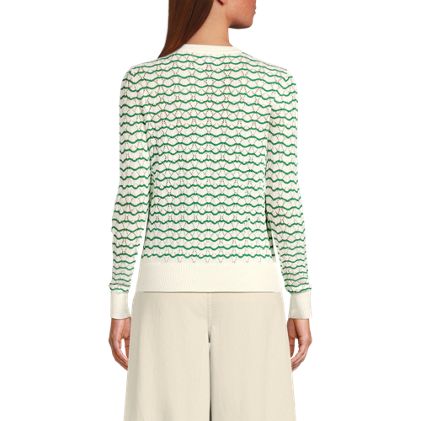 Women's Cotton Viscose Button Shoulder Modern Crew Sweater - image 4
