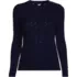 Women's Cotton Viscose Button Shoulder Modern Crew Sweater, Front