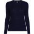 Women's Cotton Viscose Button Shoulder Modern Crew Sweater, Front