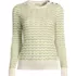 Women's Plus Size Cotton Viscose Button Shoulder Modern Crew Sweater, Front