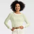 Women's Cotton Viscose Button Shoulder Modern Crew Sweater, alternative image