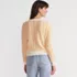 Women's Cotton Viscose Button Shoulder Modern Crew Sweater, Back
