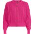 Women's Drifter Aran Cable Relaxed Crew Neck Cardigan Sweater, Front