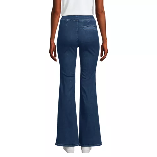 Women's Adaptive Lycra High Rise Pull On Flare Jeans, Back