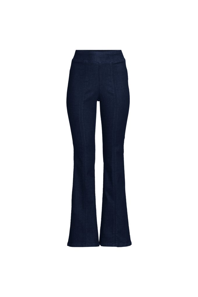 Lands' End Women's Plus Size Adaptive Lycra High Rise Pull On Flare Jeans In Blue
