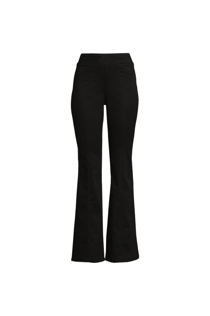 Lands' End Women's Plus Size Adaptive Lycra High Rise Pull On Flare Jeans In Black