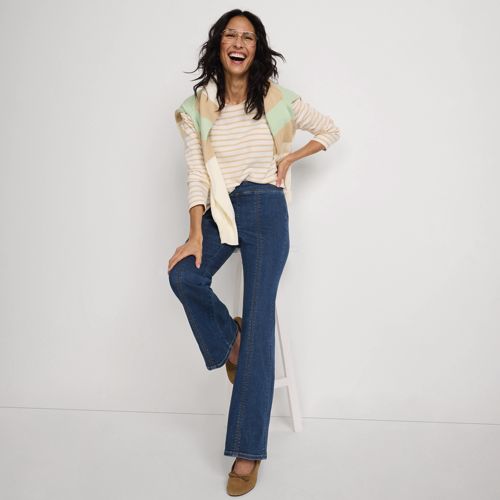 Women's Adaptive Lycra High Rise Pull On Flare Jeans - image 5