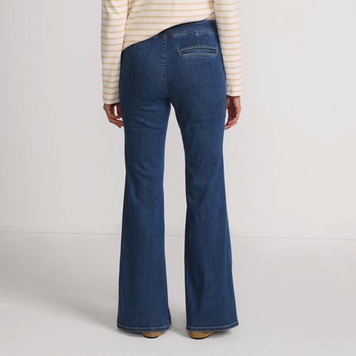  Lands' End Travel-schlagjeans High Waist, Damen, Größe:34 Regular, Blau, Elasthan/baumwoll-mischung/viskose-mischung, By Lands' End 