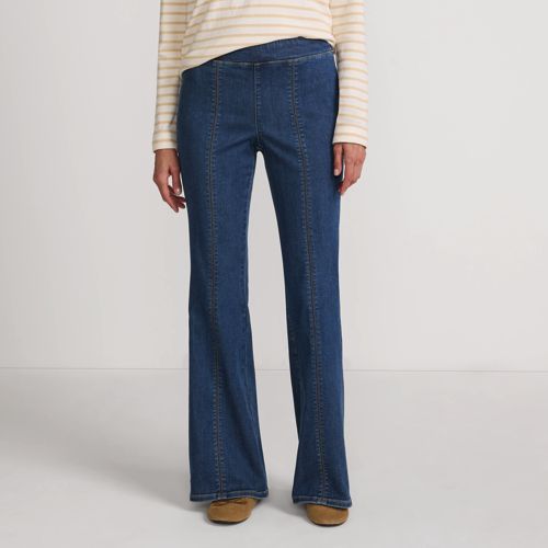  Lands' End Travel-schlagjeans High Waist, Damen, Größe:34 Regular, Blau, Elasthan/baumwoll-mischung/viskose-mischung, By Lands' End 