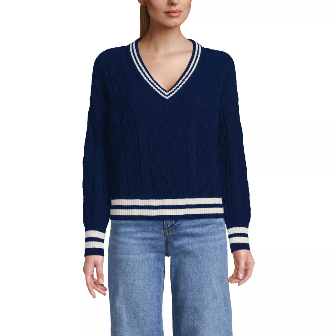 Women's Drifter Cable Vneck Sweater
