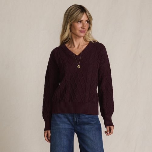 Women's Drifter Cable Vneck Sweater - image 3