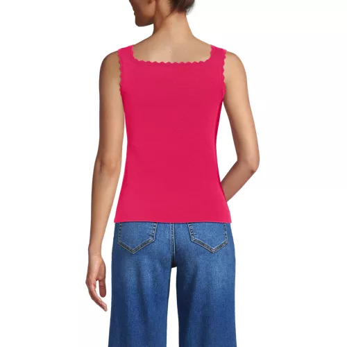 Women's Square Neck Tank Sweater - Set Top, Back