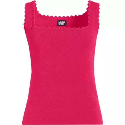 Women's Square Neck Tank Sweater - Set Top, Front