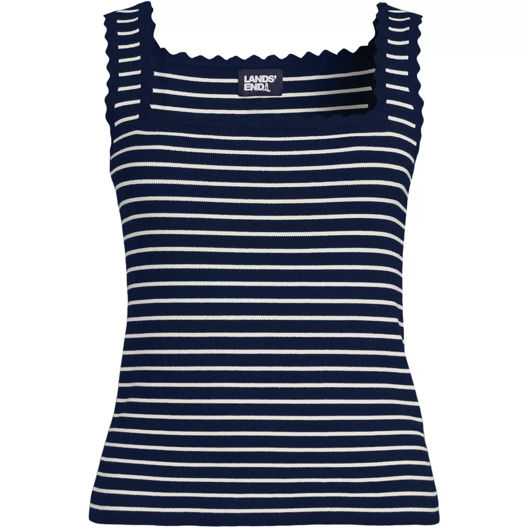 Women's Square Neck Tank Sweater - Set Top