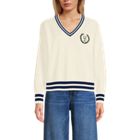 Women's Drifter Varsity Vneck Sweater with Crest